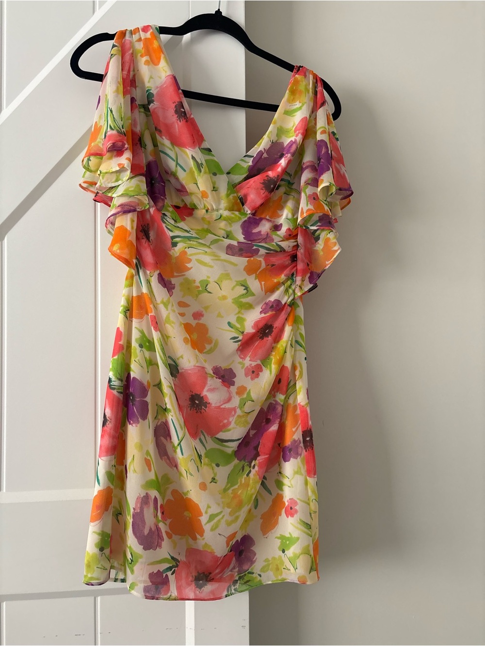 Floral Watercolor V-Neck Sundress - Multicolor